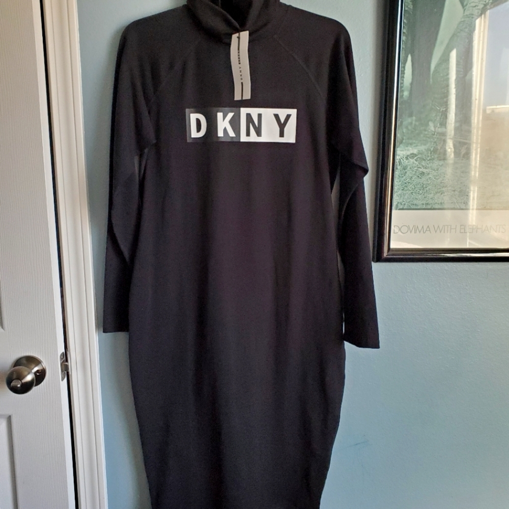 DKNY Dress Knit Turtleneck Sleeves  Size L NWT 517